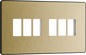 BG Evolve Satin Brass 6 module front plate - MPCDSB6B-01
