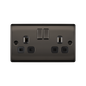 BG Nexus Metal Black Nickel 13A 2 Gang Switched Socket