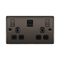BG Nexus Metal Black Nickel 2 Gang USB Charging Socket