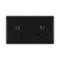 BG Nexus Metal Matt Black 2 Gang 13A Socket