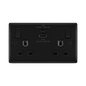 BG Nexus Metal Matt Black 2 Gang USB Charging Socket