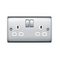 BG Nexus Metal Polished Chrome 13A 2 Gang Switched Socket