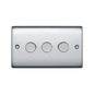 BG Nexus Metal Polished Chrome 3 Gang Dimmer Switch