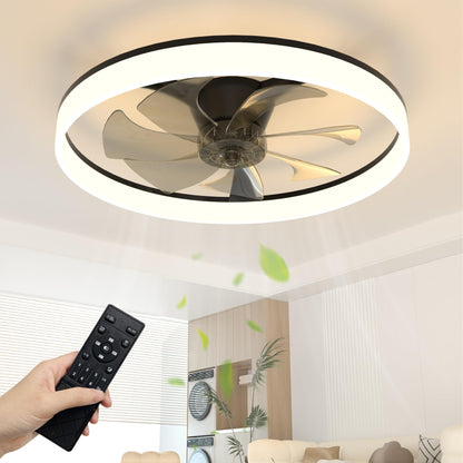 60cm Ceiling Fan with LED Light - Black