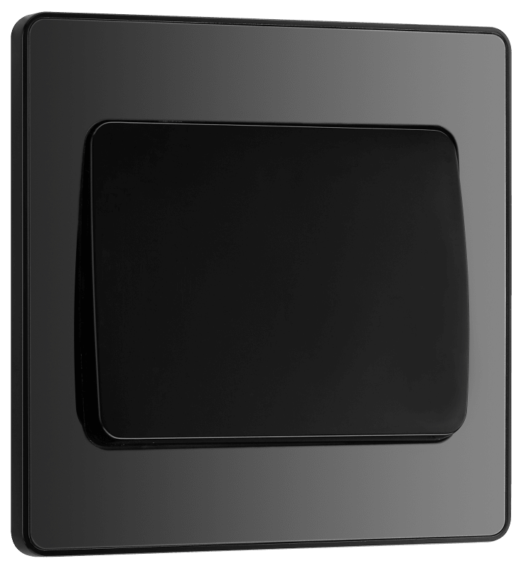 BG Evolve Black Chrome Single, 2 way switch, wide rocker - PCDBC12WB-01