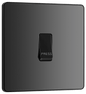 BG Evolve Black Chrome Single, bell push switch - PCDBC14B-01