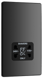 BG Evolve Black Chrome 115/240V dual voltage shaver socket - PCDBC20B-01