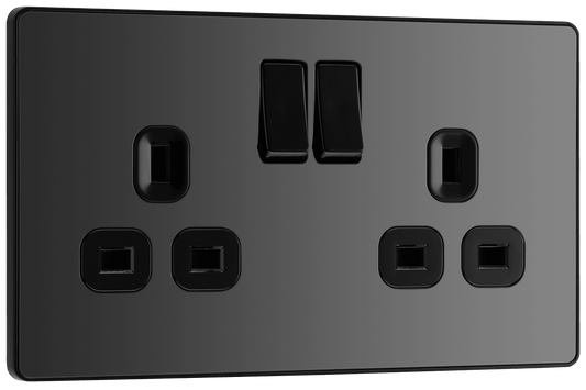 BG Evolve Black Chrome Double, switched, single pole - PCDBC22B-01