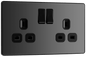 BG Evolve Black Chrome Double, switched, single pole - PCDBC22B-01