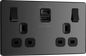BG Evolve Black Chrome Double switched single pole, with USB A + C (22W) - PCDBC22UAC22B-01