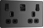 BG Evolve Black Chrome Double switched single pole, with USB A + C (45W) - PCDBC22UAC45B-01