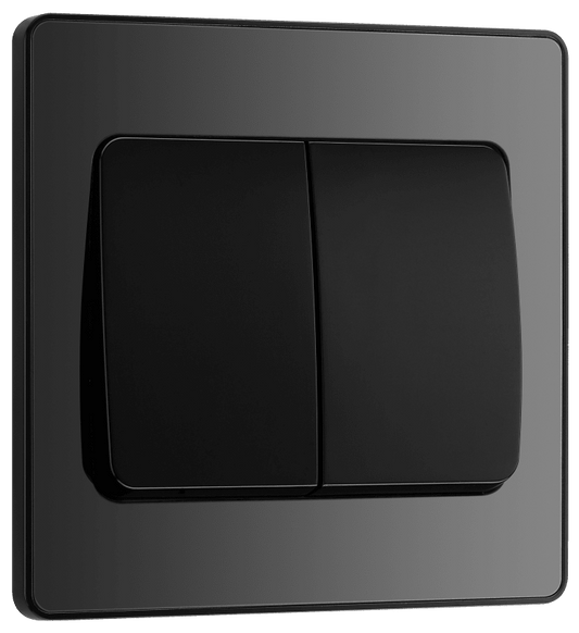 BG Evolve Black Chrome Double, 2 way switch, wide rocker - PCDBC42WB-01