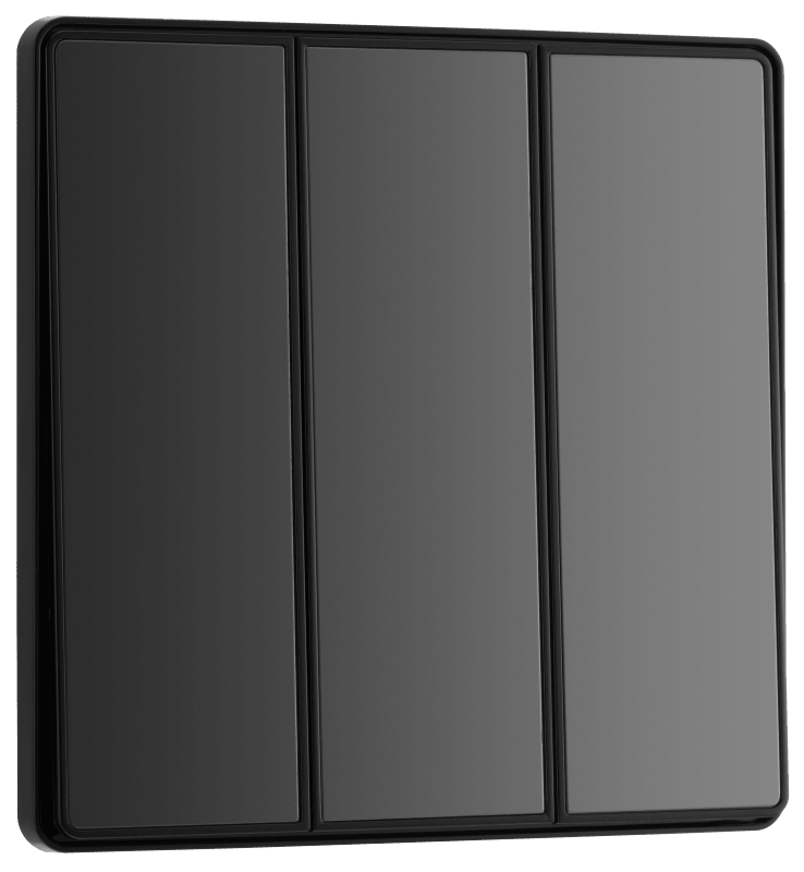 BG Evolve Black Chrome Triple, 2 way switch, edge rocker - PCDBC43EB-01
