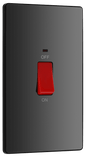 BG Evolve Black Chrome 45A, double pole, large plate, with indicator - PCDBC72B-01