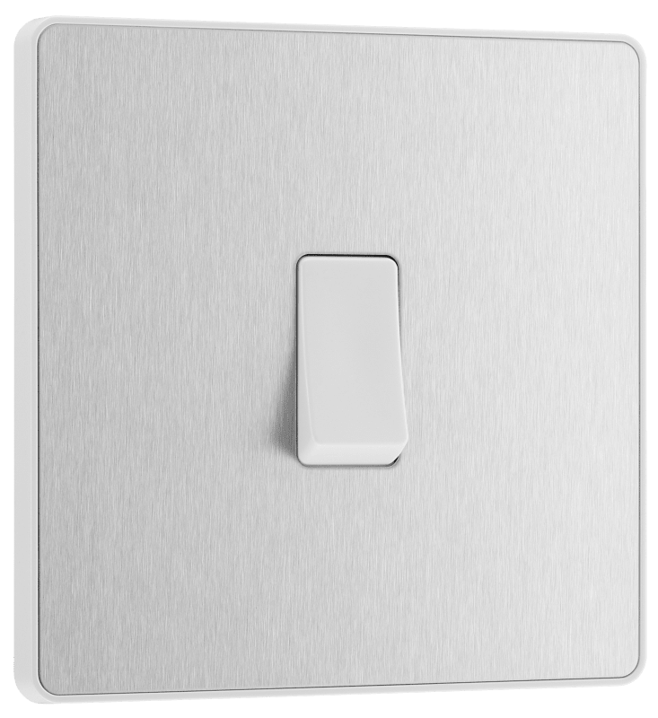 BG Evolve Brushed Steel Single, 2 way switch - PCDBS12W-01