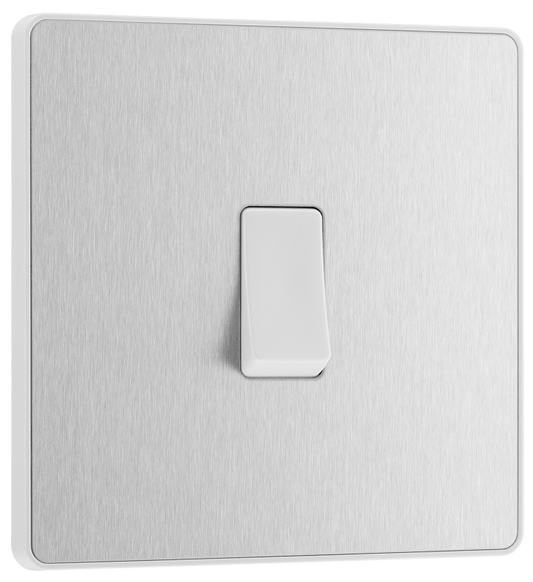 BG Evolve Brushed Steel Single, 2 way switch - PCDBS12W-01