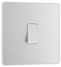 BG Evolve Brushed Steel Single, 2 way switch - PCDBS12W-01