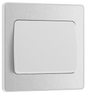 BG Evolve Brushed Steel Single, 2 way switch, wide rocker - PCDBS12WW-01