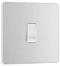 BG Evolve Brushed Steel Single, bell push switch - PCDBS14W-01