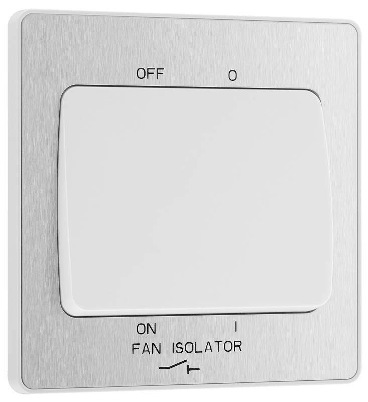 BG Evolve Brushed Steel 3 pole fan isolator, fused - PCDBS15W-01