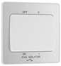 BG Evolve Brushed Steel 3 pole fan isolator, fused - PCDBS15W-01