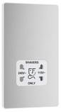BG Evolve Brushed Steel 115/240V dual voltage shaver socket - PCDBS20W-01