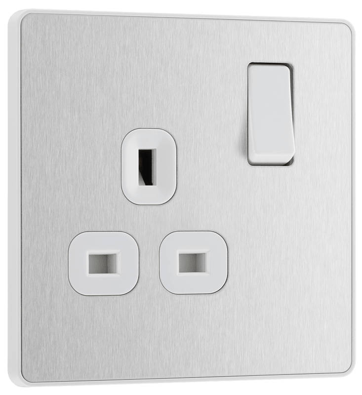 BG Evolve Brushed Steel Single, switched, single pole - PCDBS21W-01