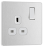 BG Evolve Brushed Steel Single, switched, single pole - PCDBS21W-01