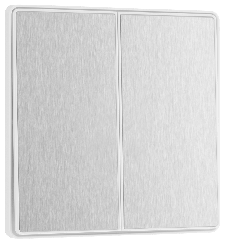 BG Evolve Brushed Steel Double, 2 way switch, edge rocker - PCDBS42EW-01
