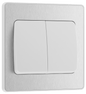 BG Evolve Brushed Steel Double, 2 way switch, wide rocker - PCDBS42WW-01