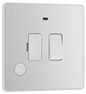 BG Evolve Brushed Steel Switched and fused with indicator - PCDBS52W-01