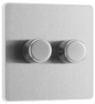 BG Evolve Brushed Steel Double, 2 way push 200W - PCDBS82W-01