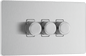 BG Evolve Brushed Steel Triple, 2 way push 200W - PCDBS83W-01