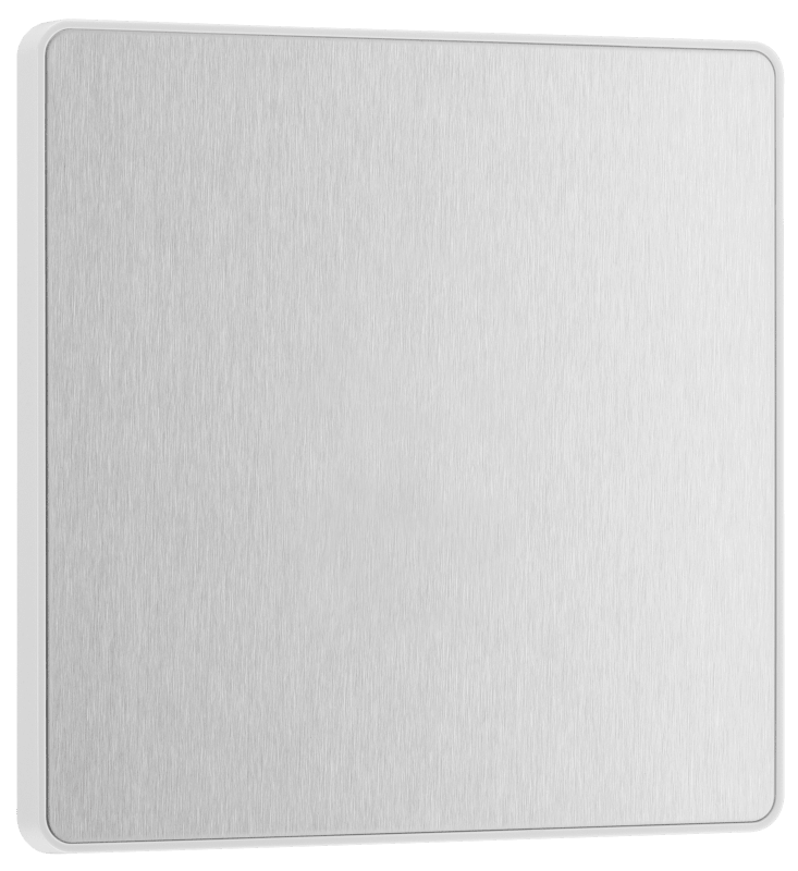 BG Evolve Brushed Steel Single, blank plate - PCDBS94W-01