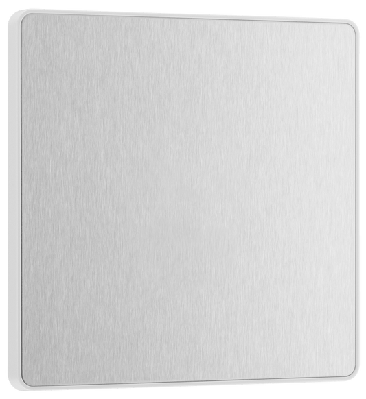 BG Evolve Brushed Steel Single, blank plate - PCDBS94W-01