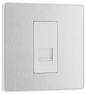BG Evolve Brushed Steel Single, telephone socket, secondary - PCDBSBTS1W-01