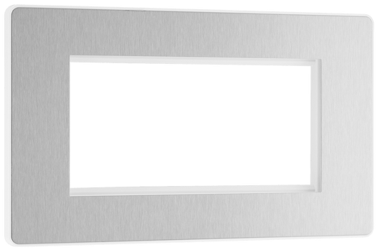 BG Evolve Brushed Steel 4 module - rectangular - PCDBSEMR4W-01