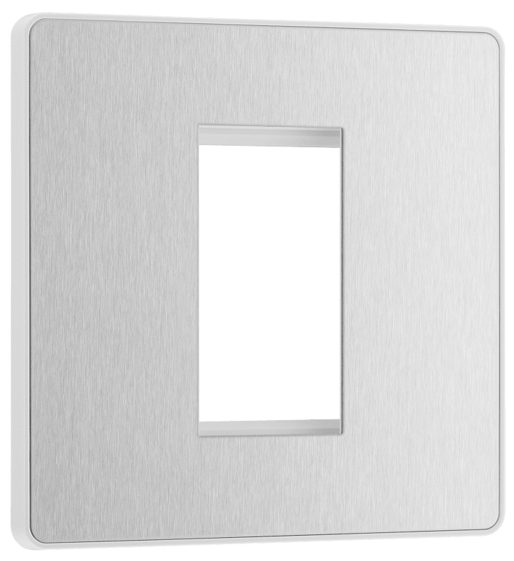 BG Evolve Brushed Steel 1 module - square - PCDBSEMS1W-01
