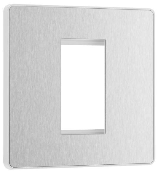 BG Evolve Brushed Steel 1 module - square - PCDBSEMS1W-01