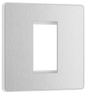 BG Evolve Brushed Steel 1 module - square - PCDBSEMS1W-01