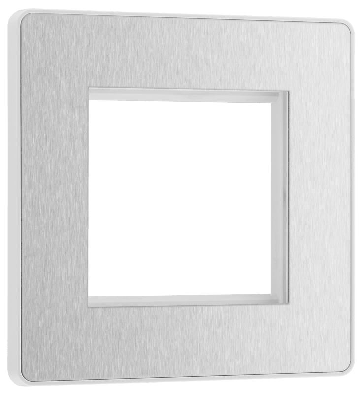 BG Evolve Brushed Steel 2 module - square - PCDBSEMS2W-01