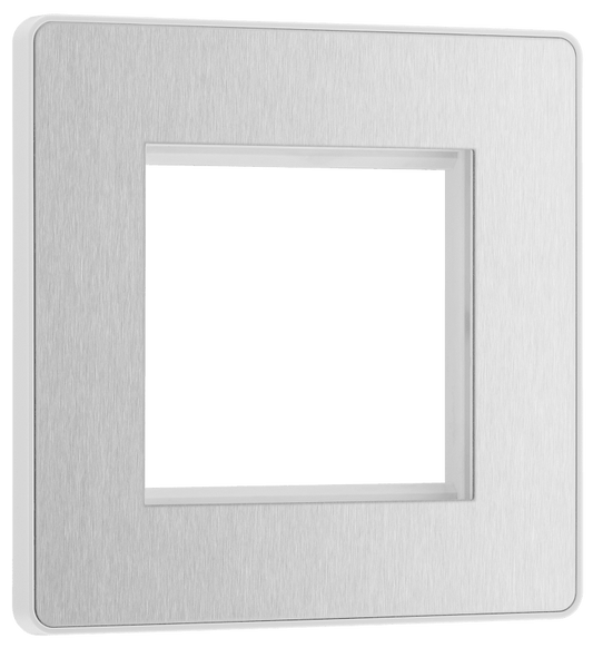 BG Evolve Brushed Steel 2 module - square - PCDBSEMS2W-01