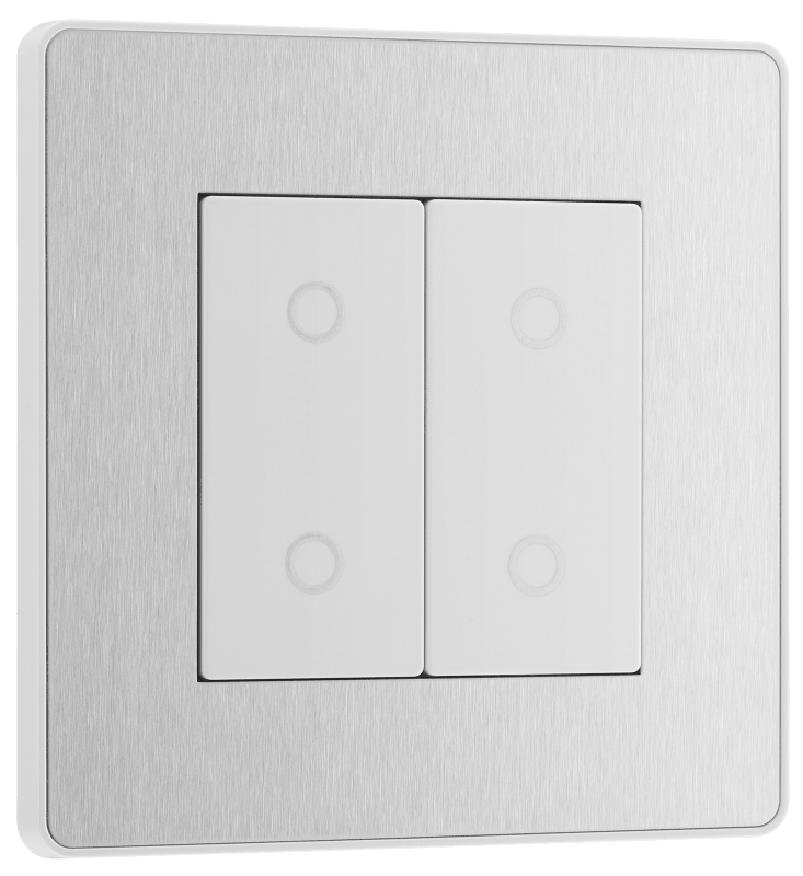 BG Evolve Brushed Steel Double, 2 way touch, 200W, master - PCDBSTDM2W-01