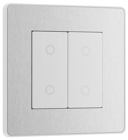 BG Evolve Brushed Steel Double, 2 way touch, 200W, master - PCDBSTDM2W-01