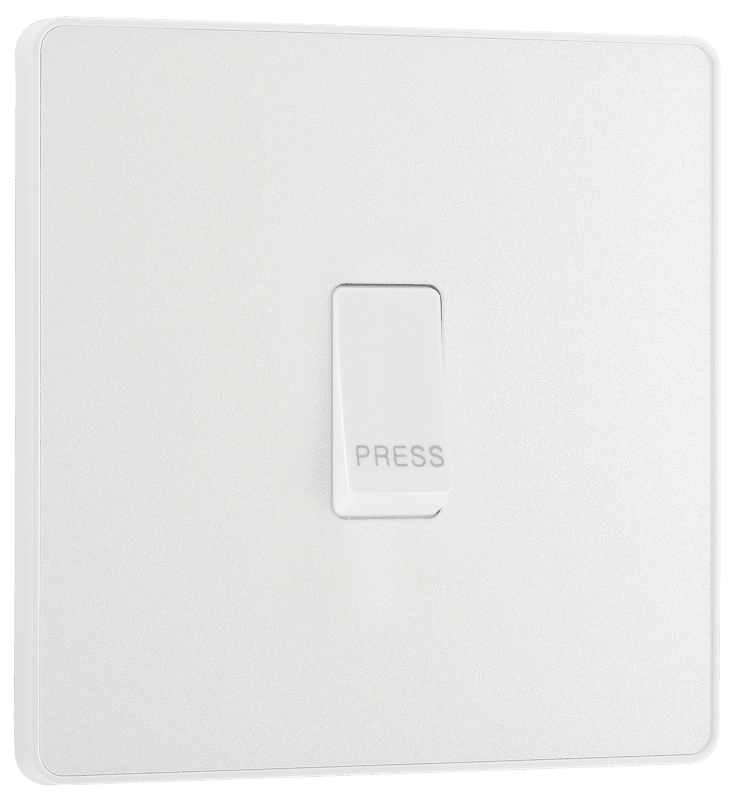 BG Evolve Pearlescent White Single, bell push switch - PCDCL14W-01