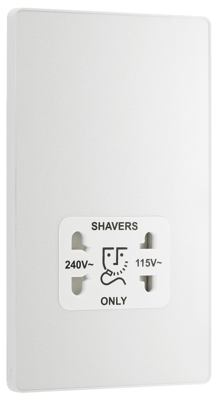 BG Evolve Pearlescent White 115/240V dual voltage shaver socket - PCDCL20W-01