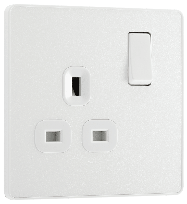 BG Evolve Pearlescent White Single, switched, single pole - PCDCL21W-01
