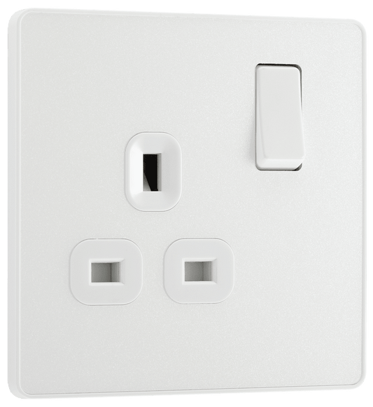 BG Evolve Pearlescent White Single, switched, single pole - PCDCL21W-01
