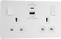 BG Evolve Pearlescent White Double switched single pole, with USB A + C (22W) - PCDCL22UAC22W-01