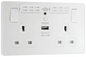 BG Evolve Pearlescent White Double, switched, single pole, WiFi Extender + USB A - PCDCL22UWRW-01